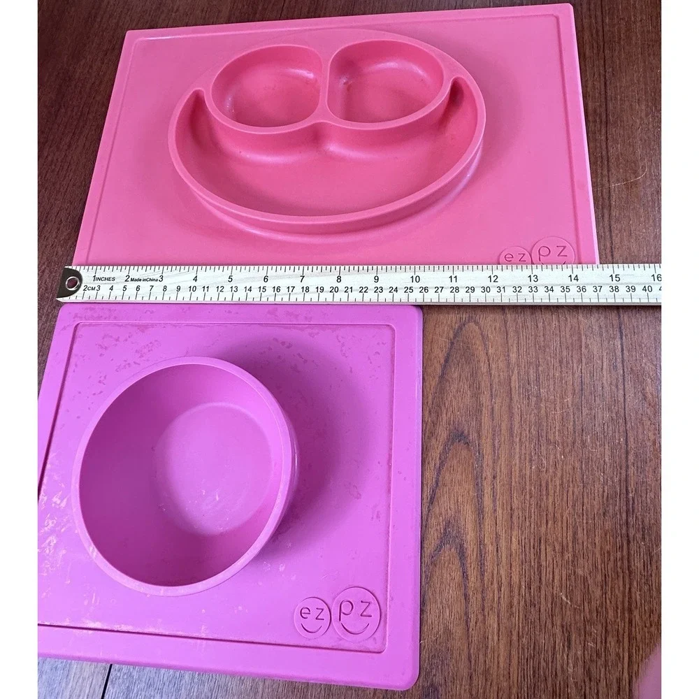EZPZ Mini Mats 100% Silicone Plate & Bowl w/‎ Built-in Placemats